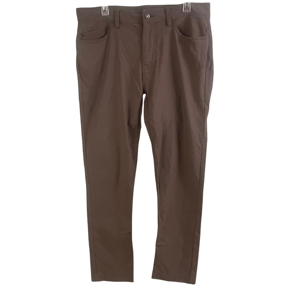 Prana Brion Slim Pant II Mud Flat Front Performance Stretch Tech Pants‎ 36x32